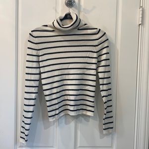 Black and White Striped Sweater Shirt